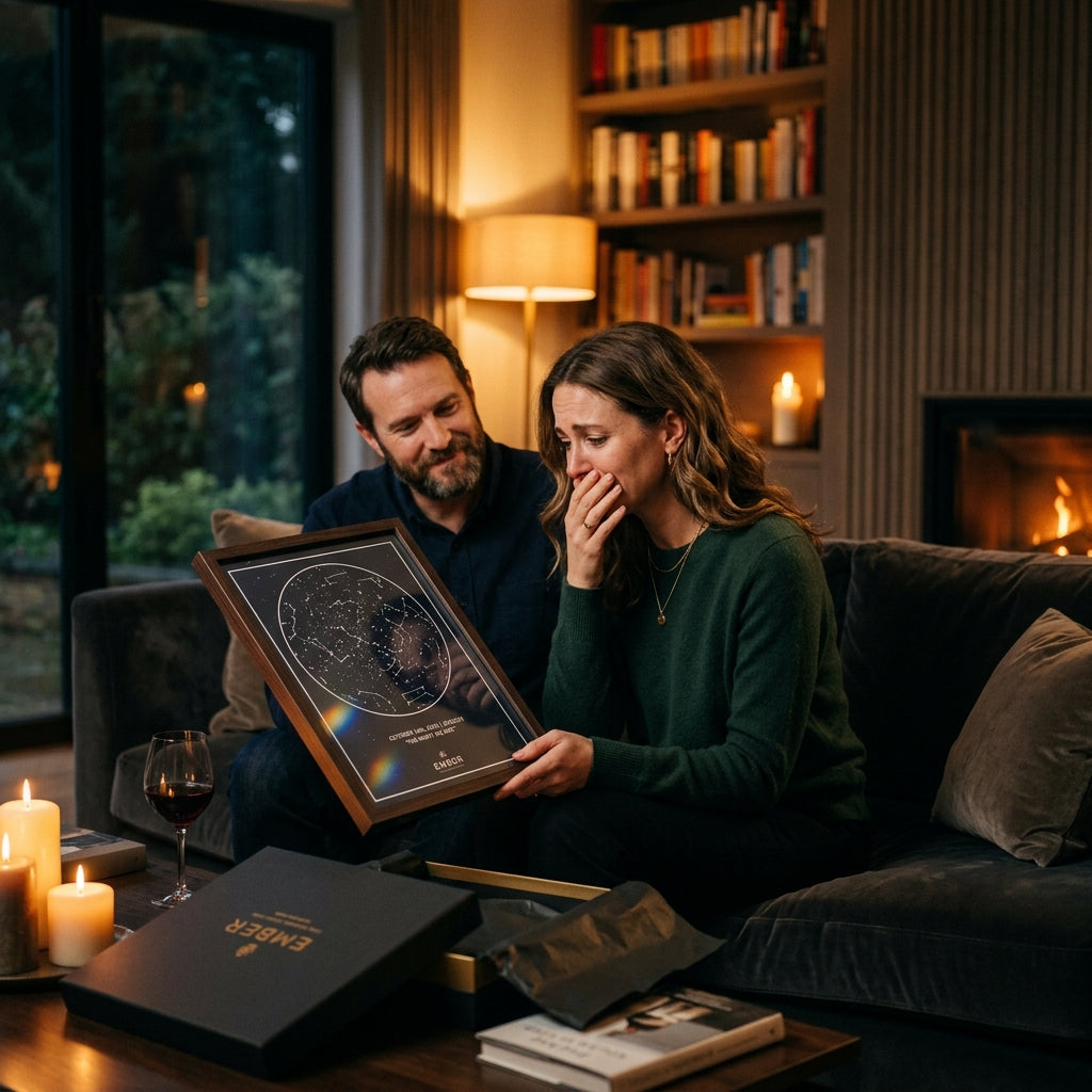 Christmas gift boxes NZ — woman receiving a considered EMBER gift box